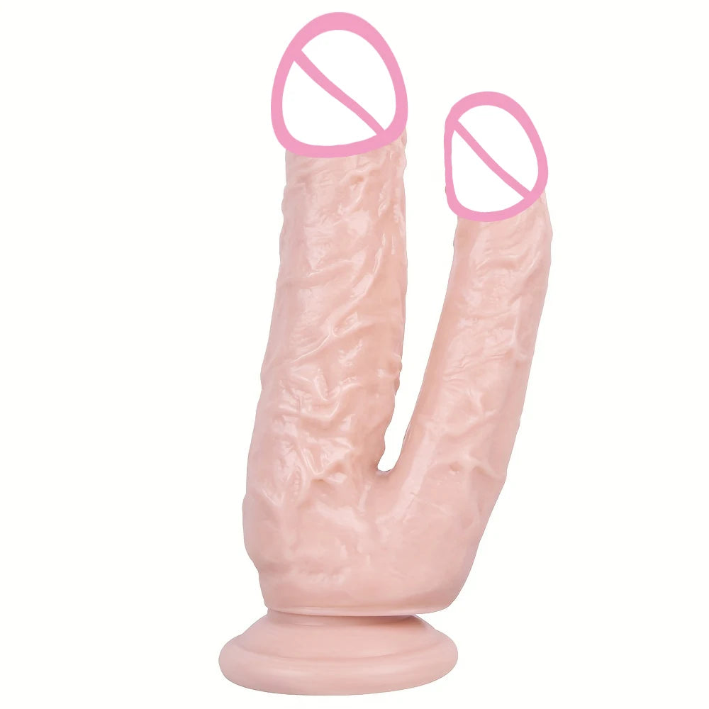 Realistic Double Headed Dildo D117-Flesh