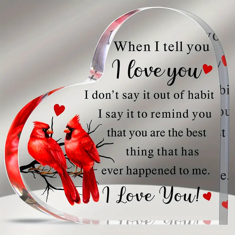 Acrylic I Love You Valentine Ornament