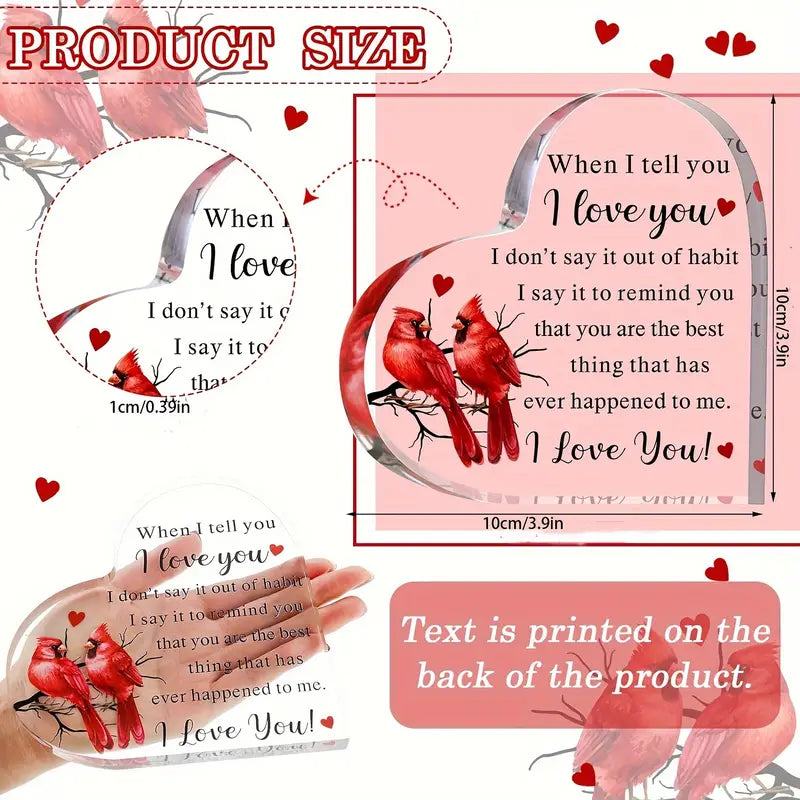 Acrylic I Love You Valentine Ornament