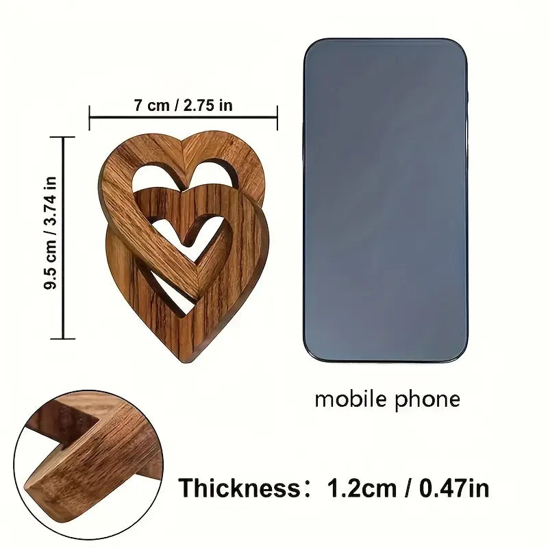 Two Wooden Hearts Love Chain