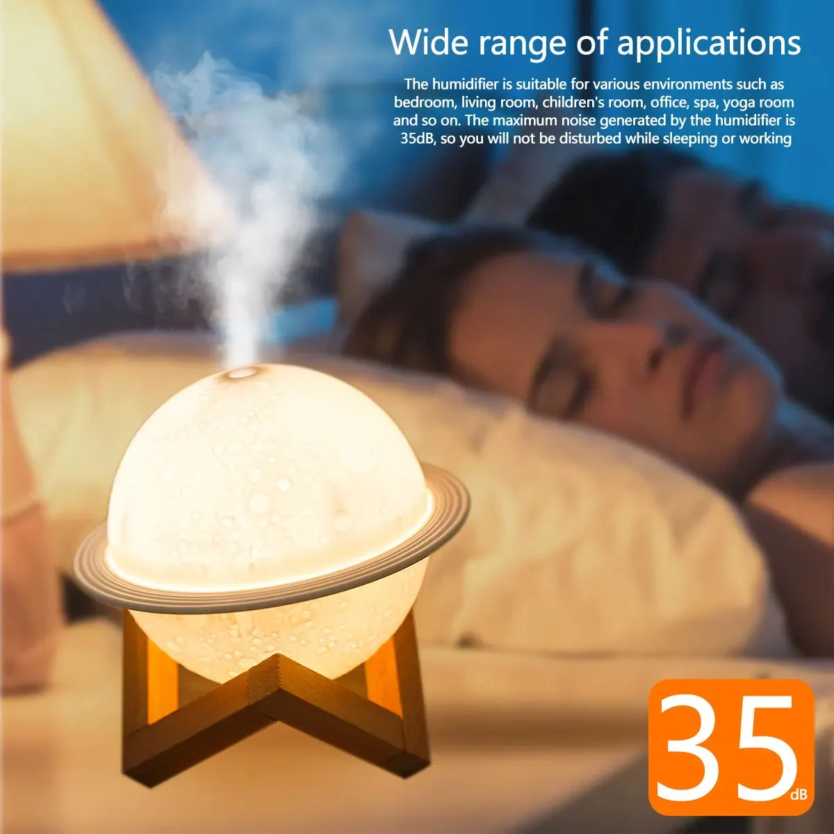 Aroma Diffuser Air Humidifier with LED 3D Moon Planet Humidifier USB Portable Air Purifier Bedroom Decor Night Lights
