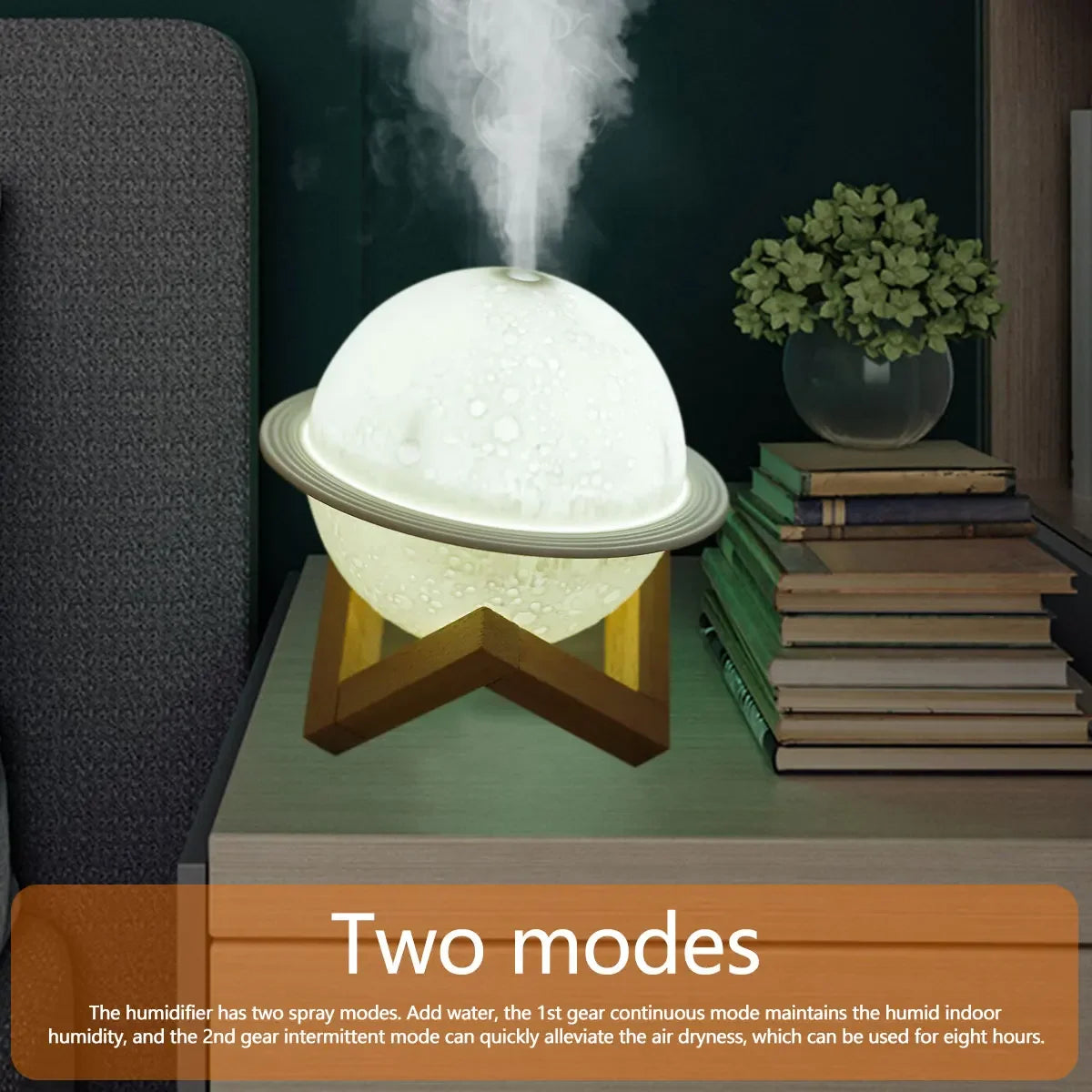Aroma Diffuser Air Humidifier with LED 3D Moon Planet Humidifier USB Portable Air Purifier Bedroom Decor Night Lights