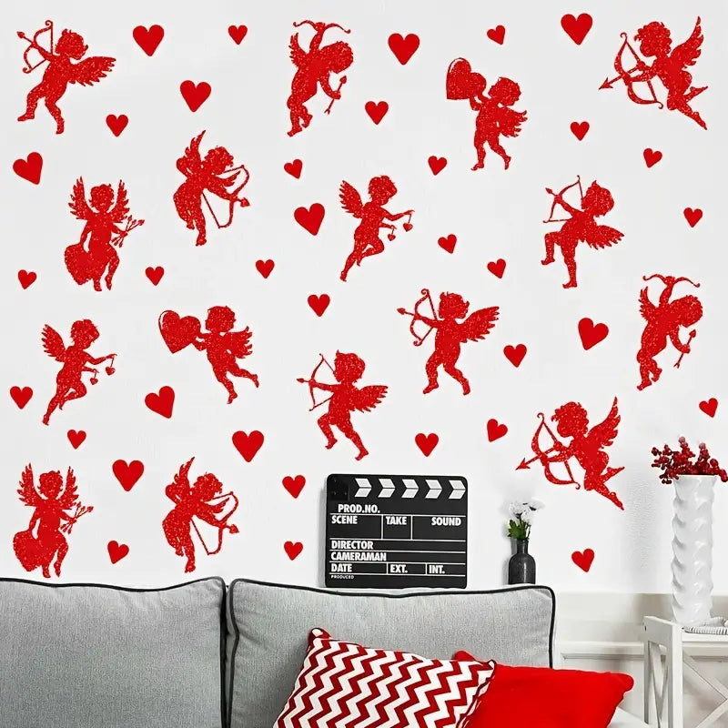 Cupid Heart Sticker Set x4 Sheets