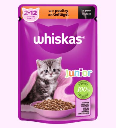 Whiskas Junior Chicken In Gravy Wet Cat Food Pouch 85g