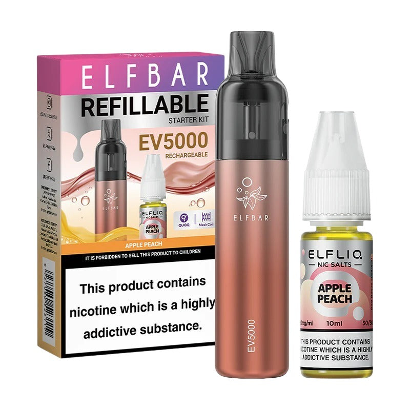 ELFBAR EV5000 Refillable Rechargeable Disposable Vape Kit 20mg