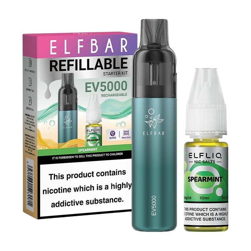 ELFBAR EV5000 Refillable Rechargeable Disposable Vape Kit 20mg