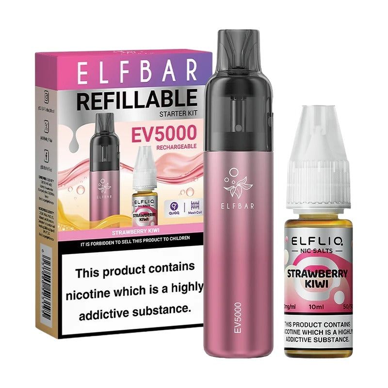 ELFBAR EV5000 Refillable Rechargeable Disposable Vape Kit 20mg
