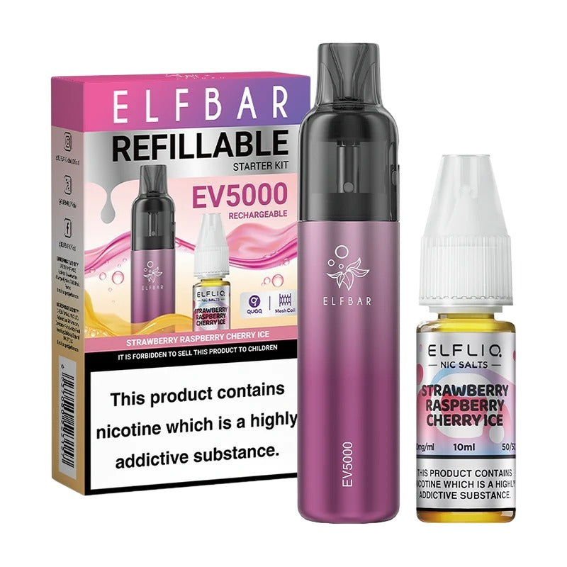 ELFBAR EV5000 Refillable Rechargeable Disposable Vape Kit 20mg
