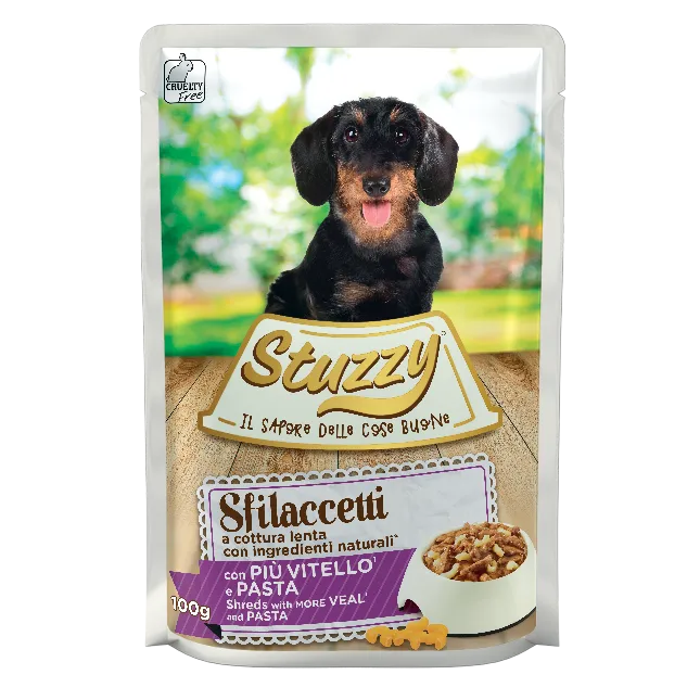 Stuzzy Shreds With Veal And Pasta Wet Dog Food 100g