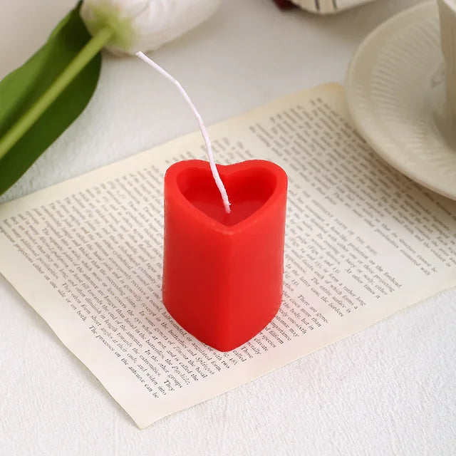 100% Soy Wax Heart Shaped Candle Red