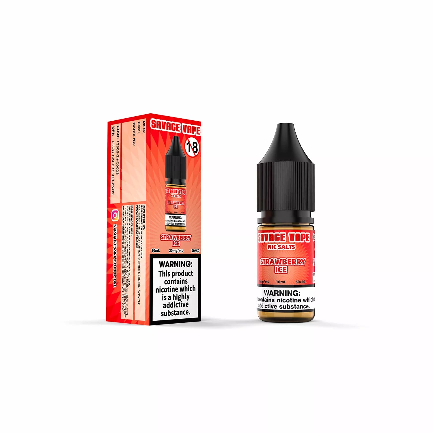 Savage Vape Strawberry Ice Nic Salt 10ml