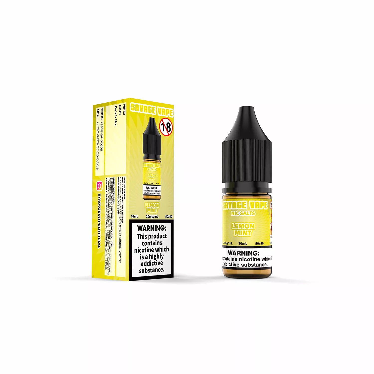 Savage Vape Lemon Mint Nic Salt 10ml