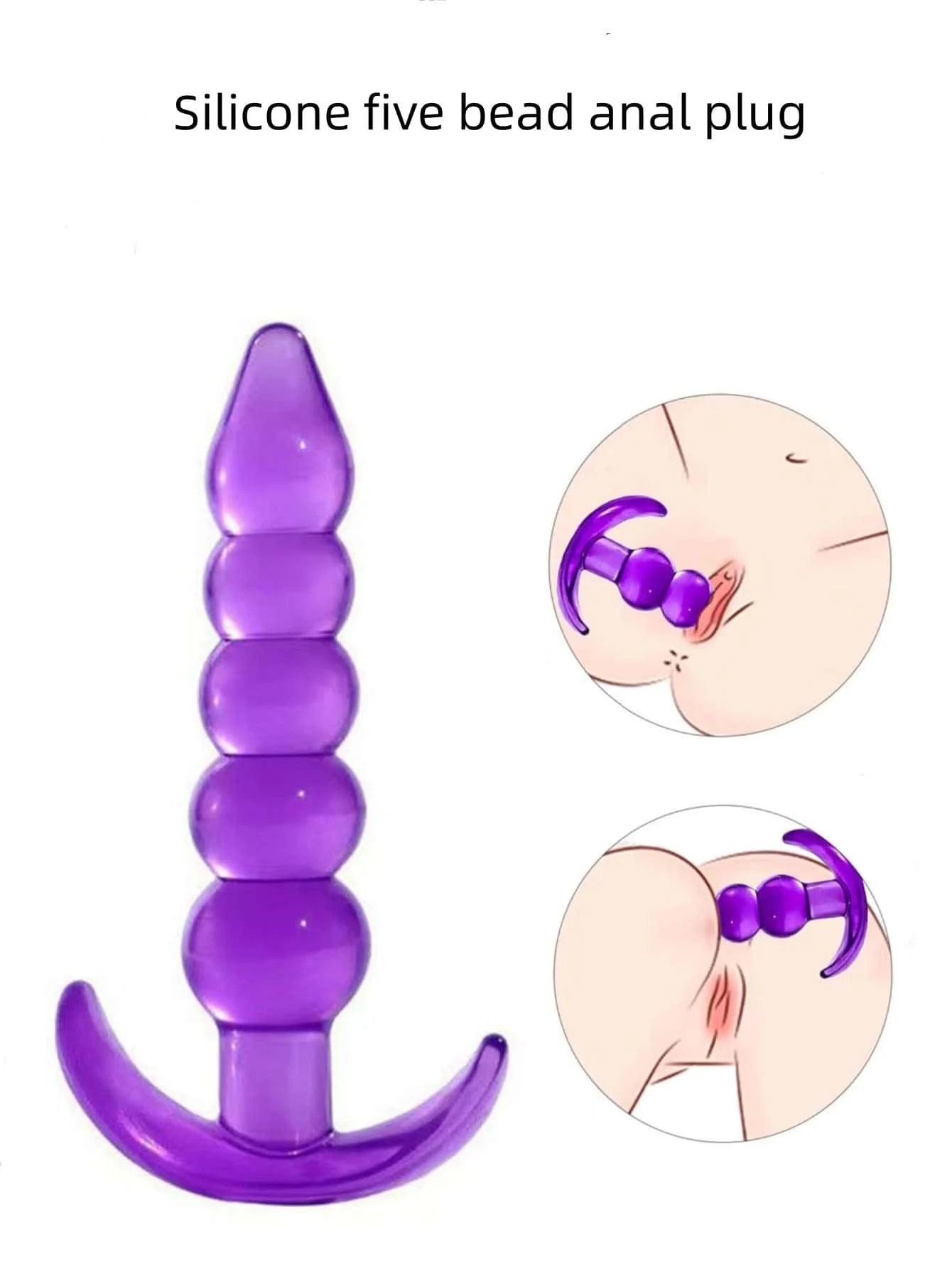 Five Bead Anal Plug Purple