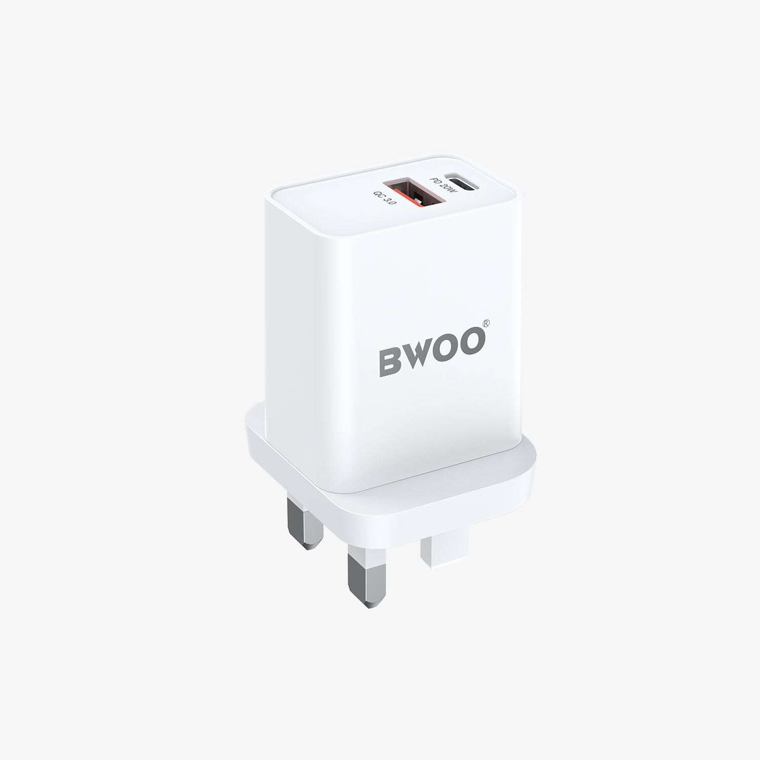 BWOO Dual Port PD20W+QC18W USB to AC Power Adapter BO-CDA126