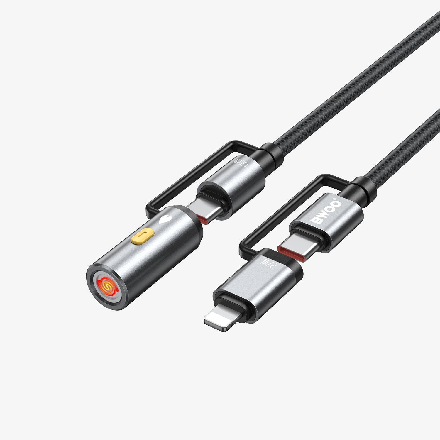BWOO USB-C Multi Charging Cable 4-in-1 Lightning Cable with Lighter 60W/27W BO-X307