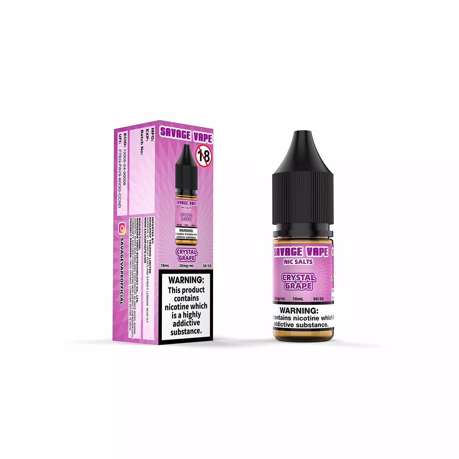 Savage Vape Crystal Grape Nic Salt 10ml