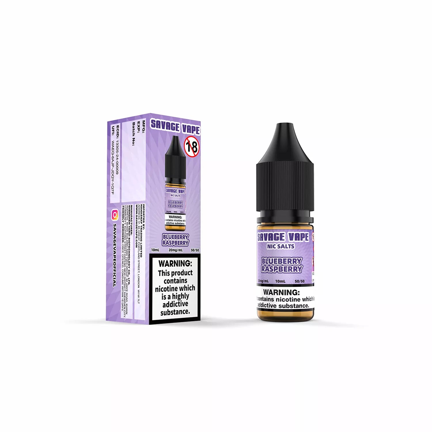 Savage Vape Blueberry Raspberry Nic Salt 10ml