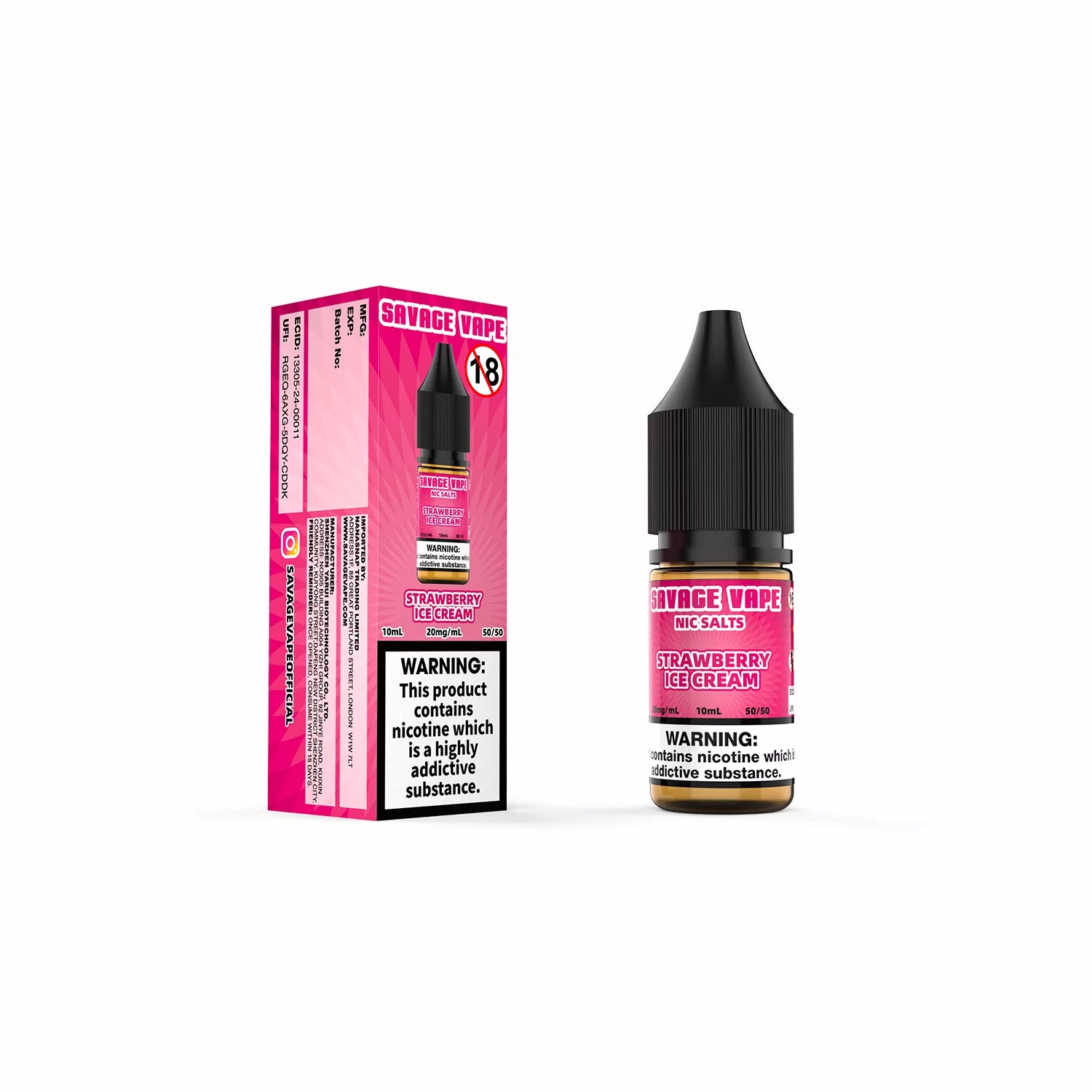 Savage Vape Strawberry Ice Cream Nic Salt 10ml