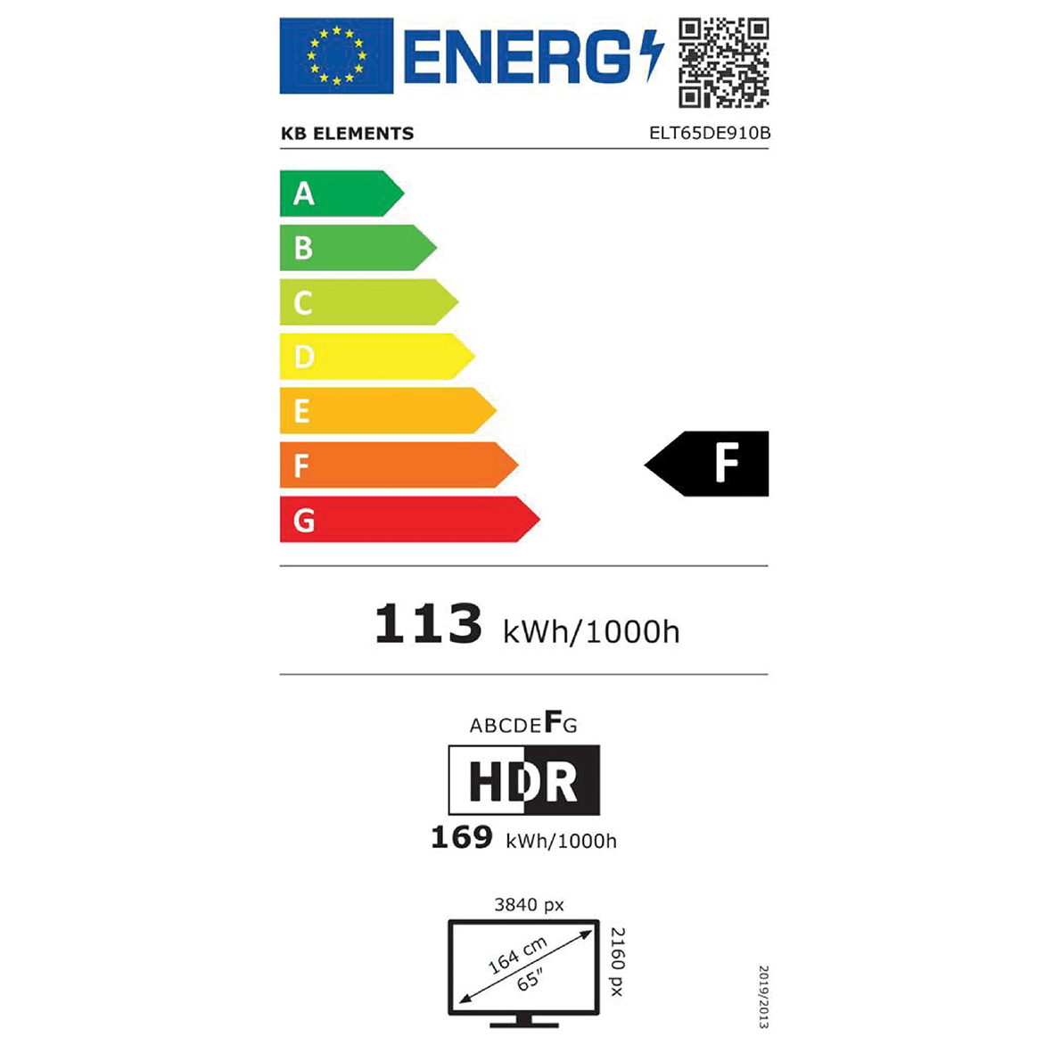 KB Elements 65'' LED TV UHD 4K SMART ELT65DE910B