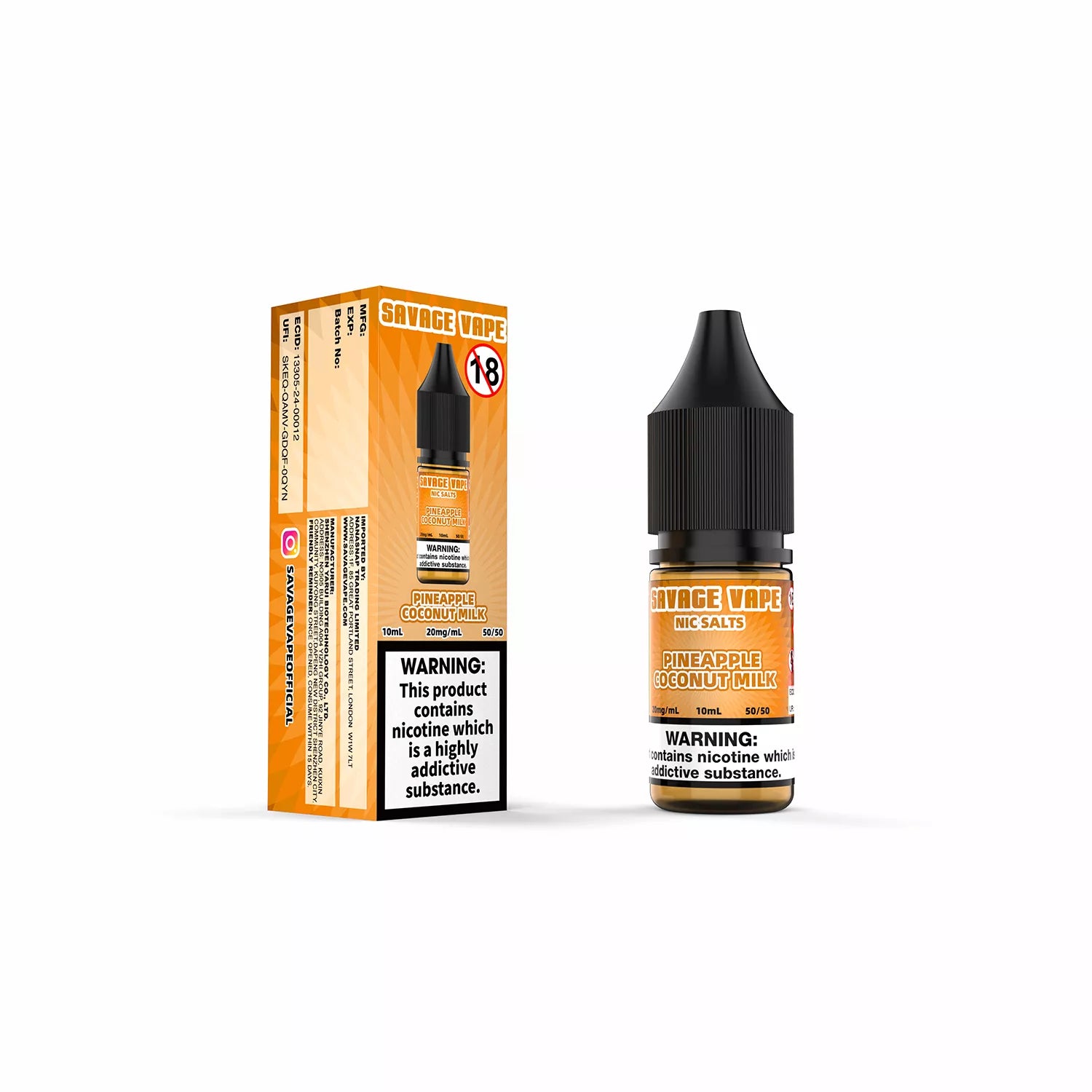 Savage Vape Pineapple Coconut Milk Nic Salt 10ml