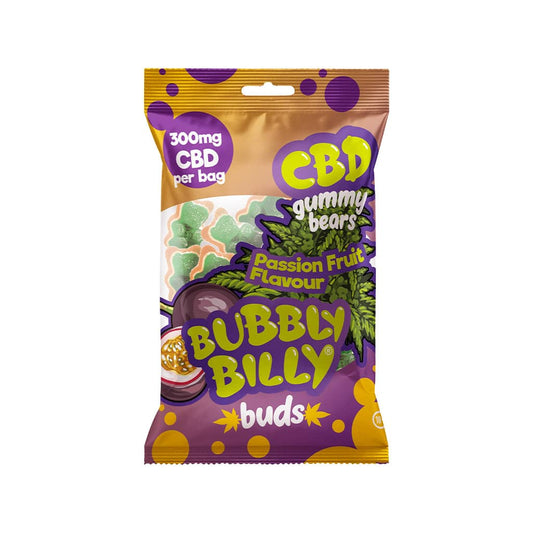 Bubbly Billy 300mg CBD Gummy Bears 100g - Passion Fruit Flavour
