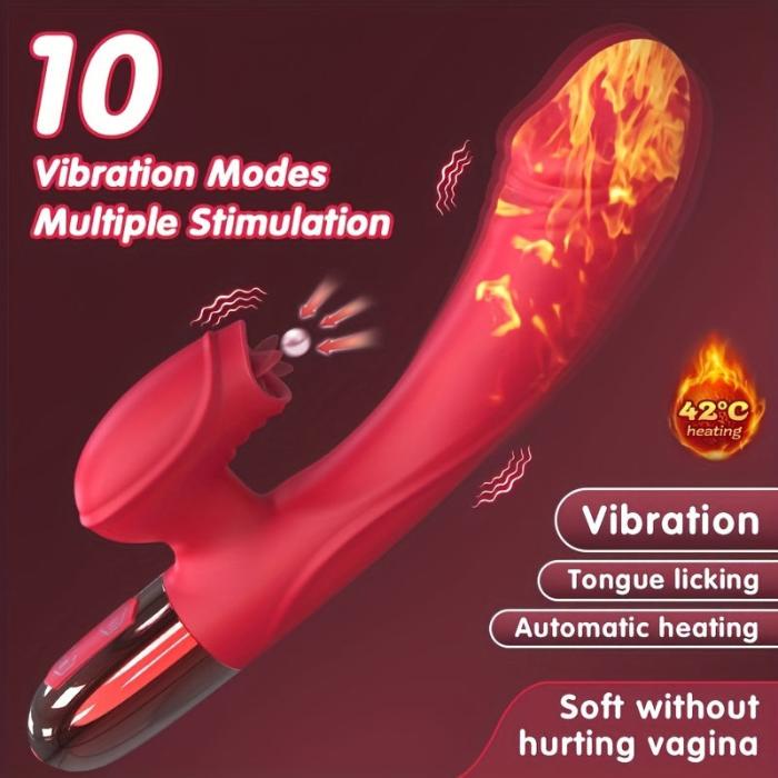 G-Spot Rabbit Heating Vibrator Red XA-A3