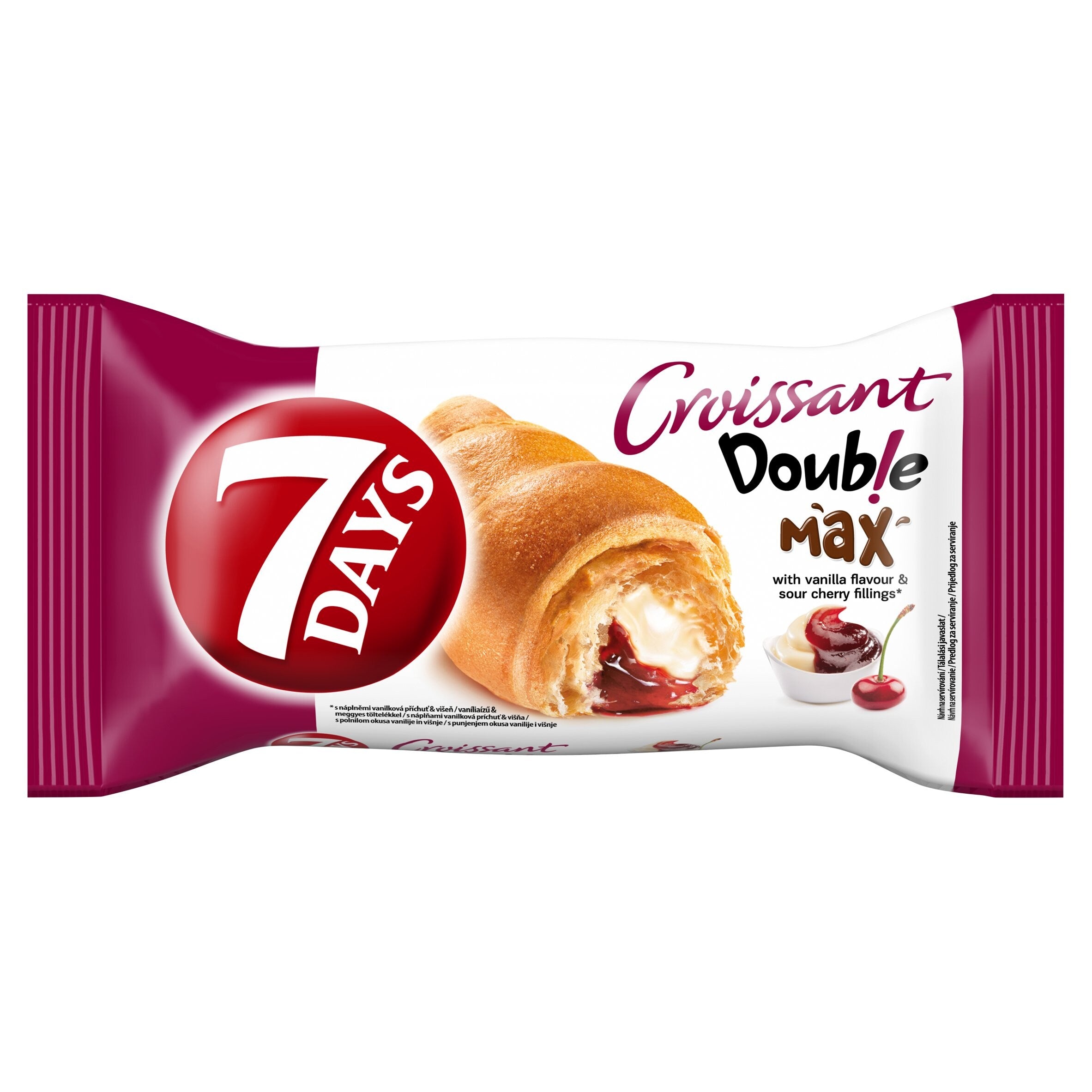 7Days Double Max Croissant Vanilla & Sour Cherry 80g