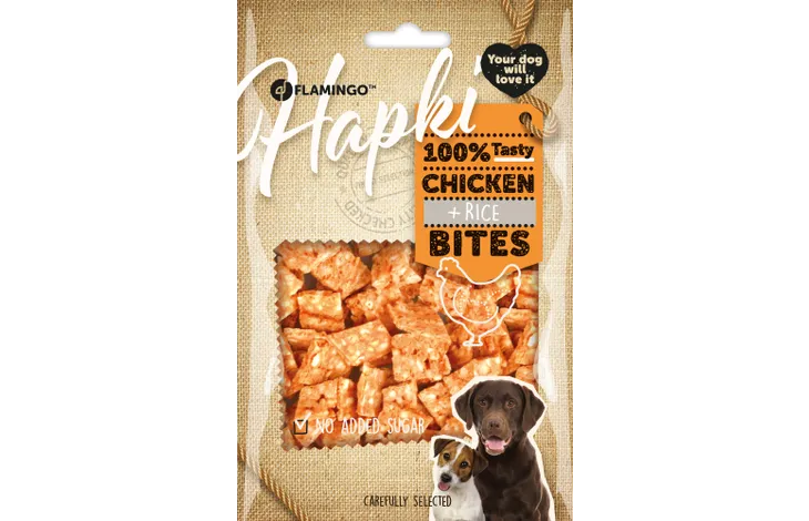 Hapki Chicken & Rice Bites Dog Food 85g