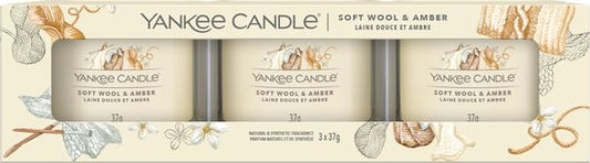 Yankee Candle Mini Soft Wool & Amber 3-Pack