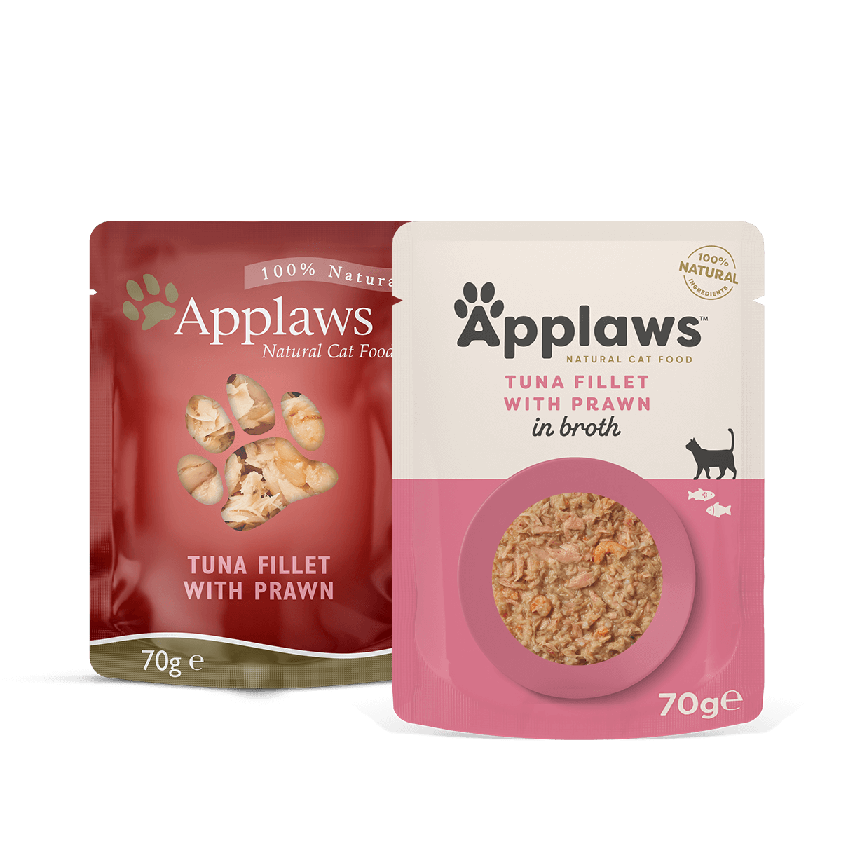 Applaws Natural Wet Cat Food Tuna Fillet with Prawn in Broth Pouch 70g