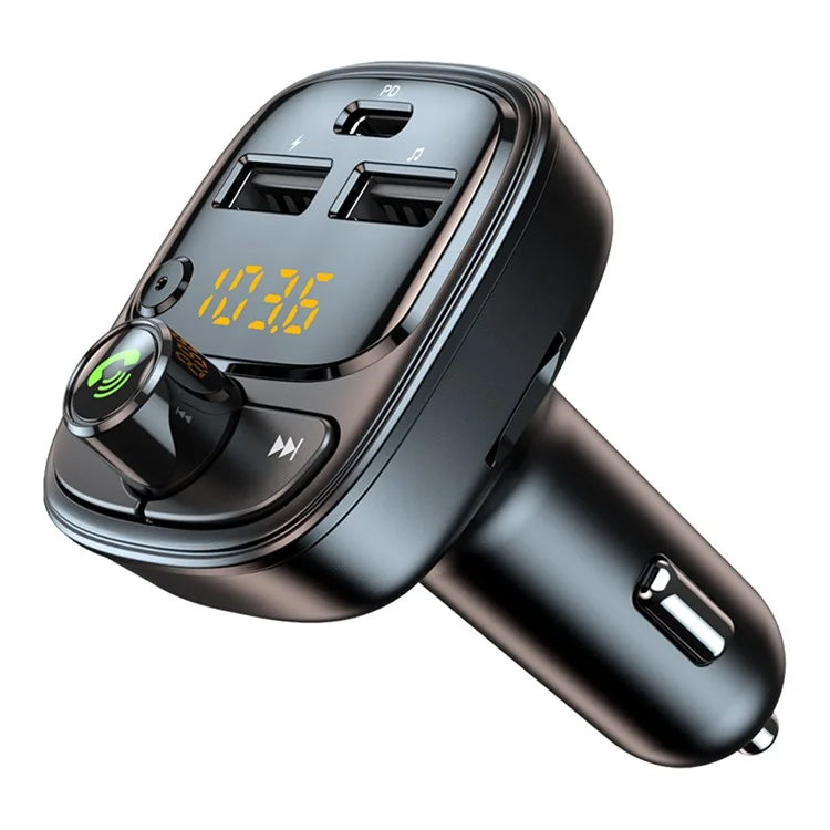 BWOO Car Wireless FM Transmitter 30W PD+2 USB Charger BO-CC92