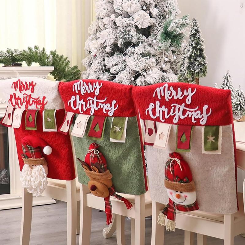 Christmas Chair Cover Santa/Reindeer/Snowman 3D 1pc