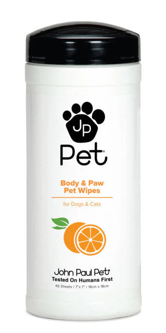 John Paul Pet Body & Paw Pet Wipes with Orange Oil 45pcs