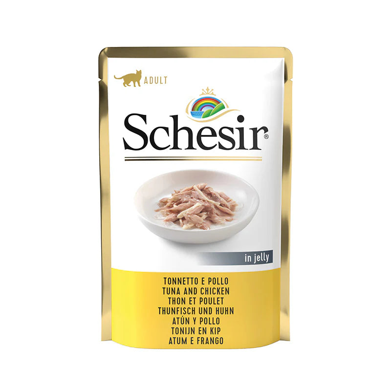 Schesir Tuna And Chicken Fillets in Jelly Adult Wet Cat Food 85g