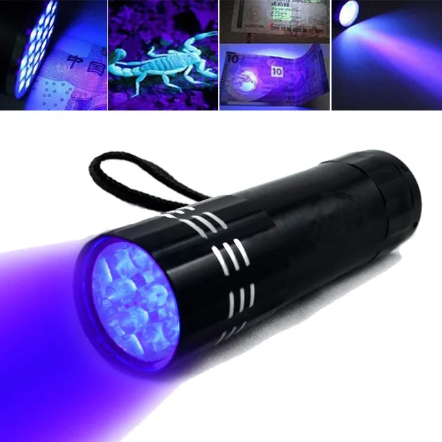 Mini 9LED Flashlight UV Lamp Portable