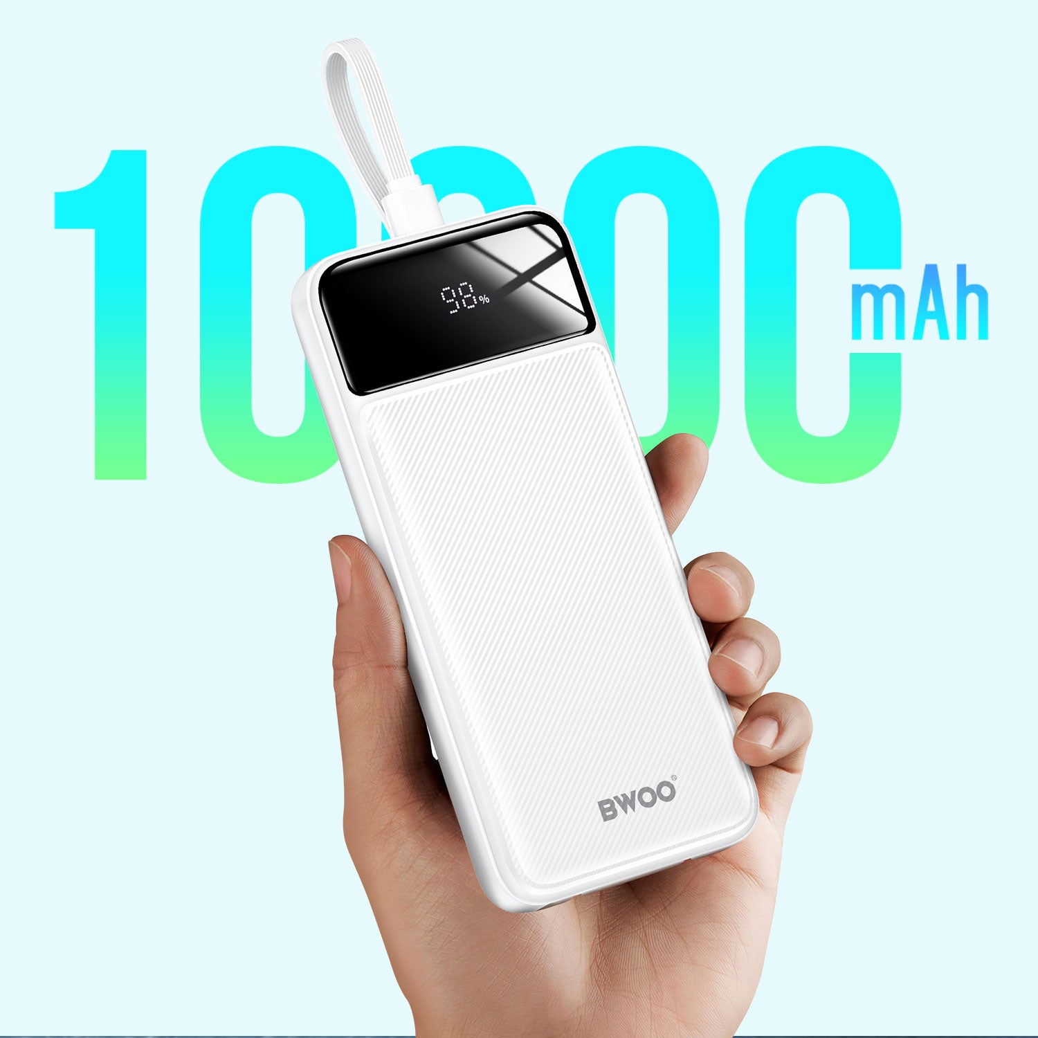 BWOO BO-P48 1000mAh Power Bank With 3 Built-in Cables 22.5W QC 3.0 & PD 3.0