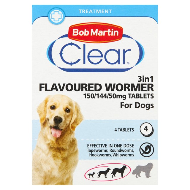 Bob Martin 3-in-1 Flavoured Dog Worming Tablet x4