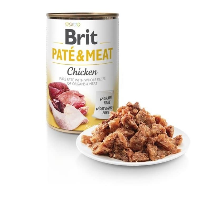 Brit Pate & Meat Chicken Wet Dog Food Can 400g