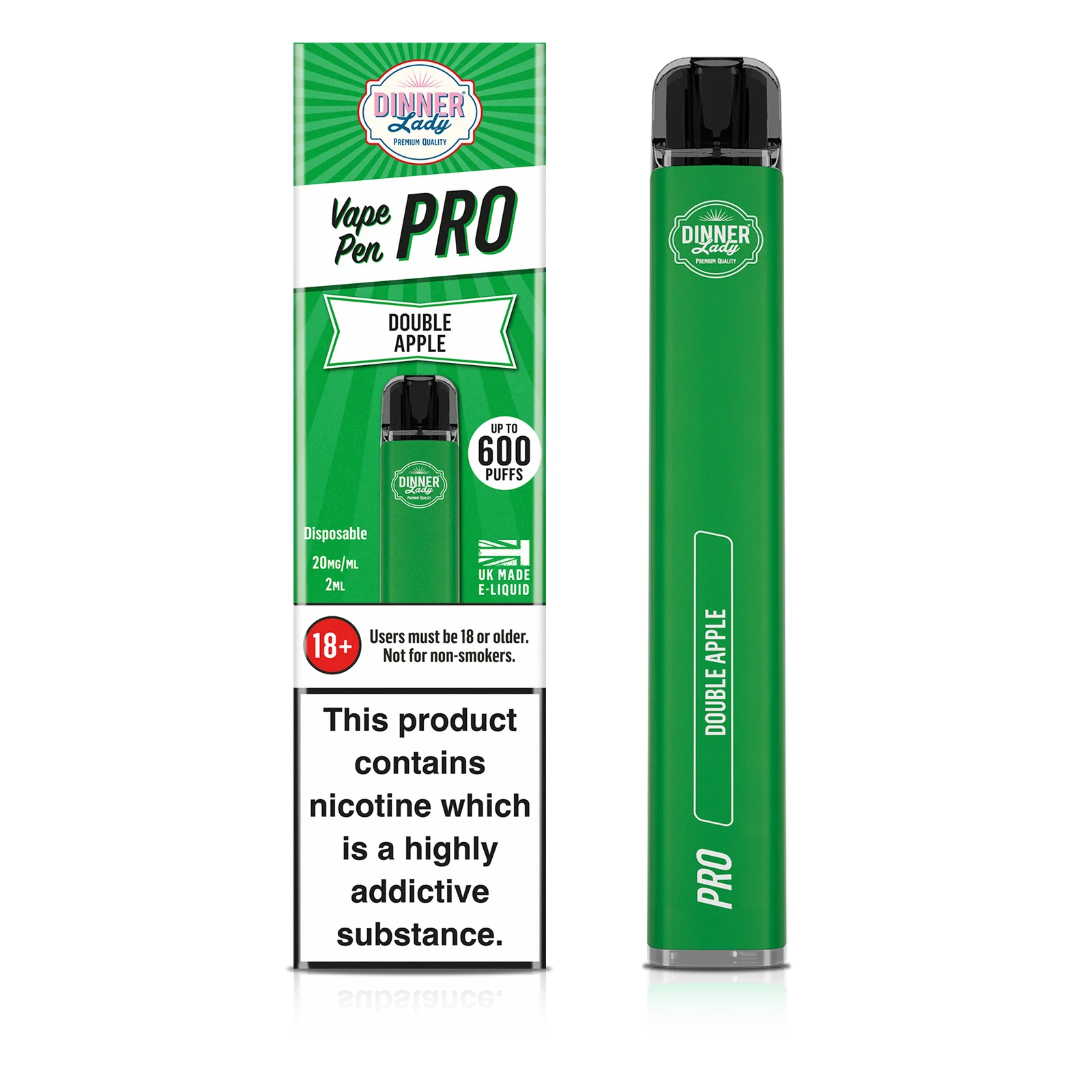 Dinner Lady Vape Pen Pro 600 Puffs Disposable Vape 0mg