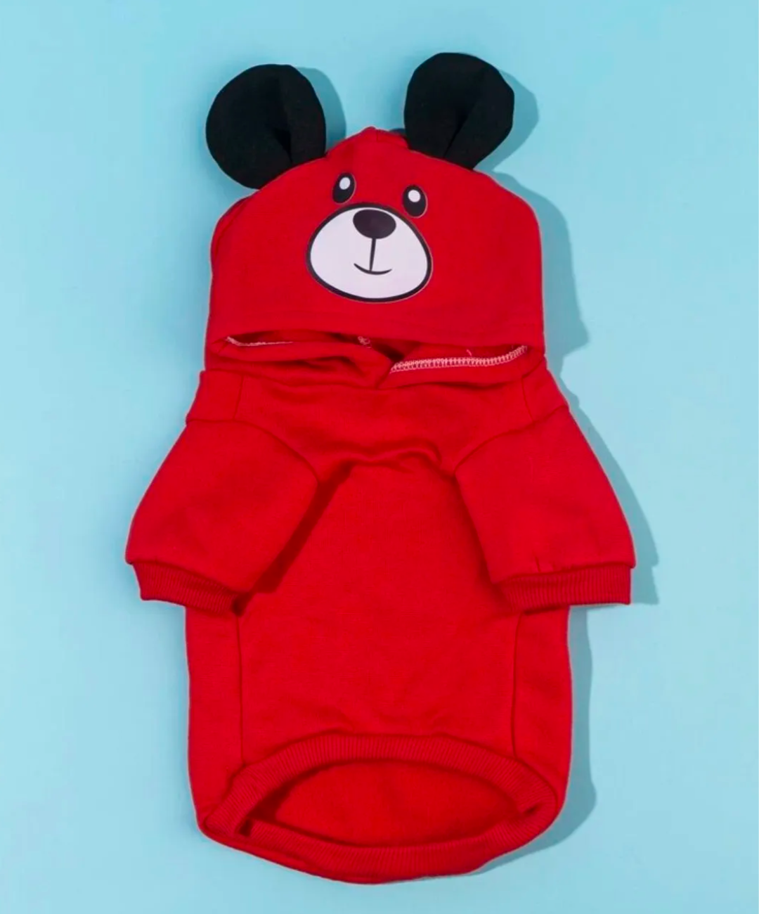 Pet Hoodie Bear Pattern Red