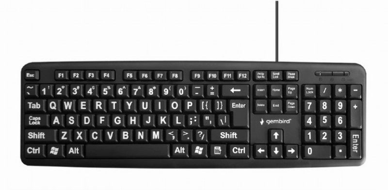 Gembird Wired Keyboard Extra Big Letters