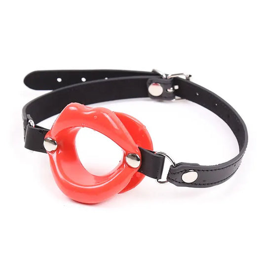 Leather Silicone Mouth Ball BDSM Bondage Lips Ring Open Gag Ball Adult Slave Erotic Sex Toy For Couples Toys Mouth Gag Games