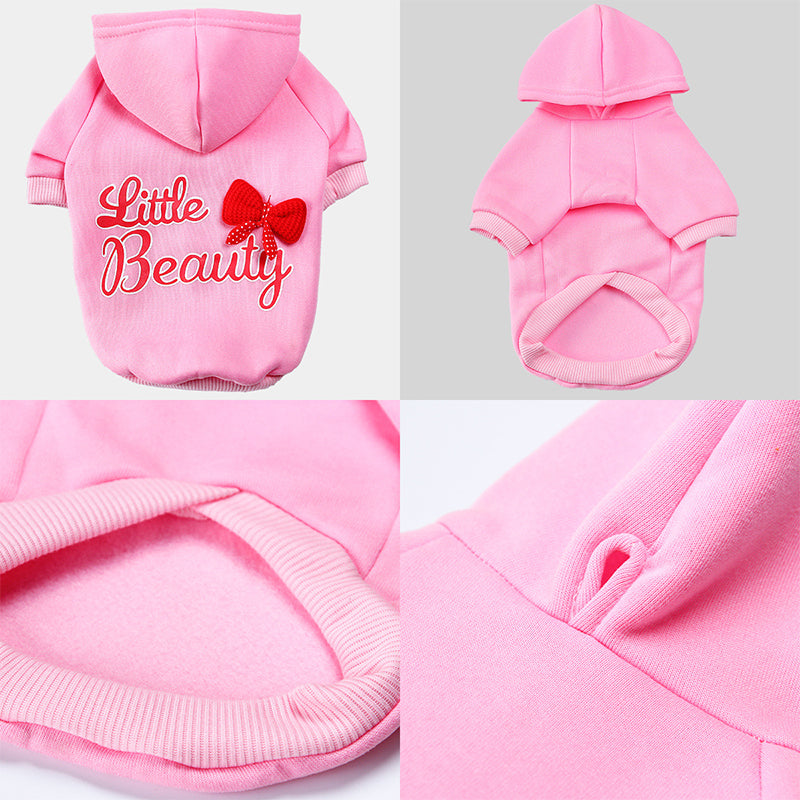 Dog Hoodie Little Beauty Pattern Pink