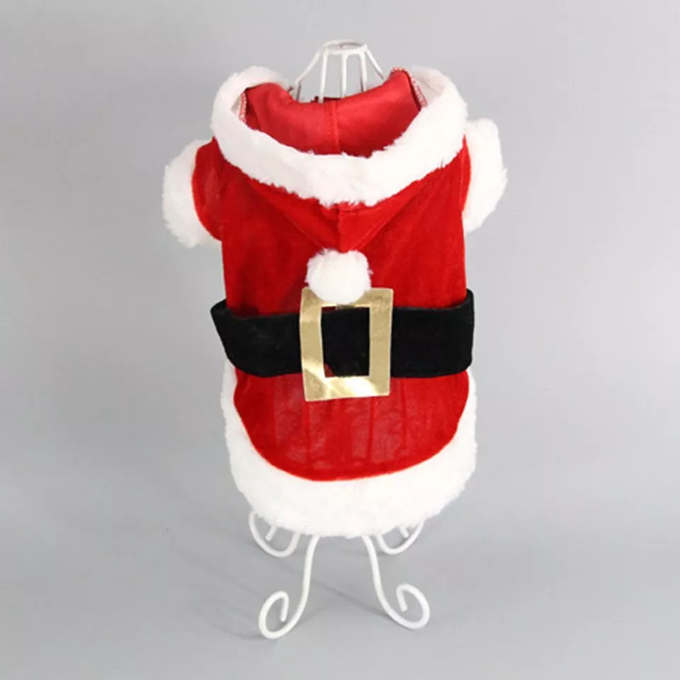 Christmas Pet Hoodie Santa Costume