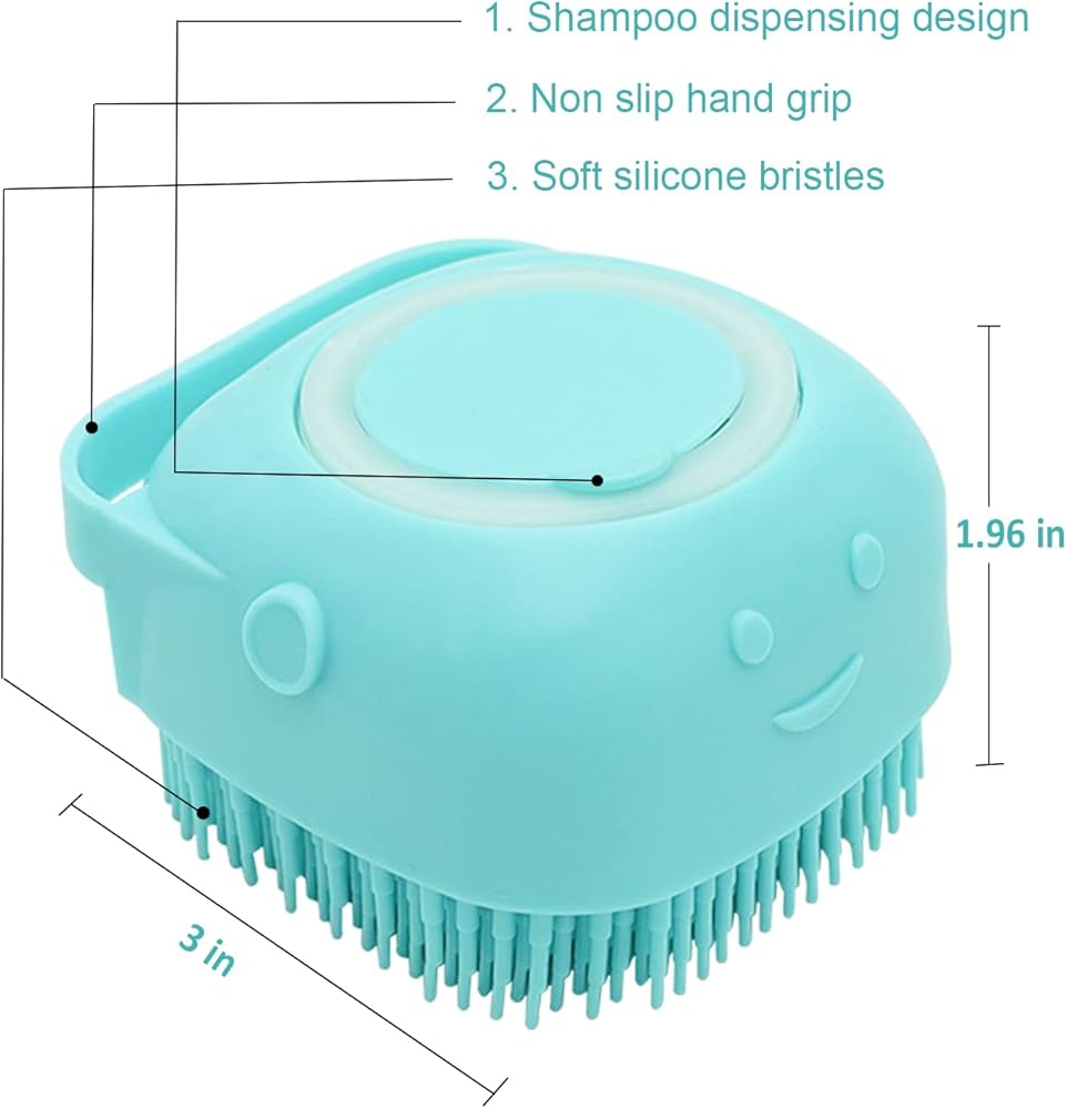 Silicone Pet Bath Brush With Soap Dispenser