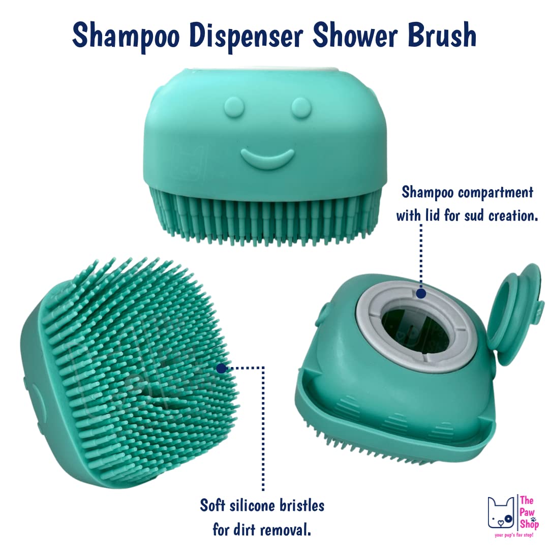 Silicone Pet Bath Brush With Soap Dispenser