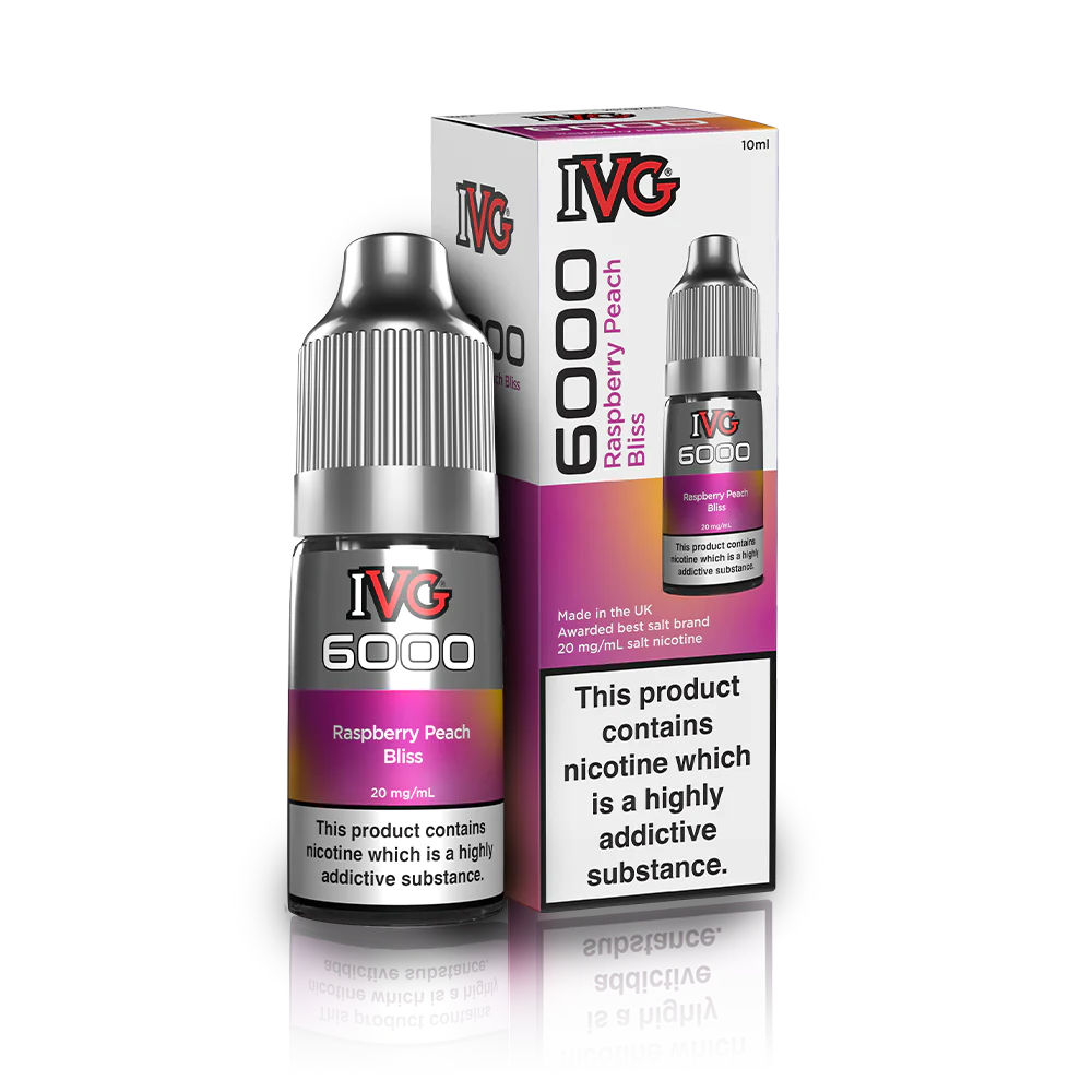 IVG 6000 Raspberry Peach Bliss Nic Salt 10ml