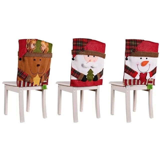 Christmas Chair Cover Santa/Reindeer/Snowman 1pc