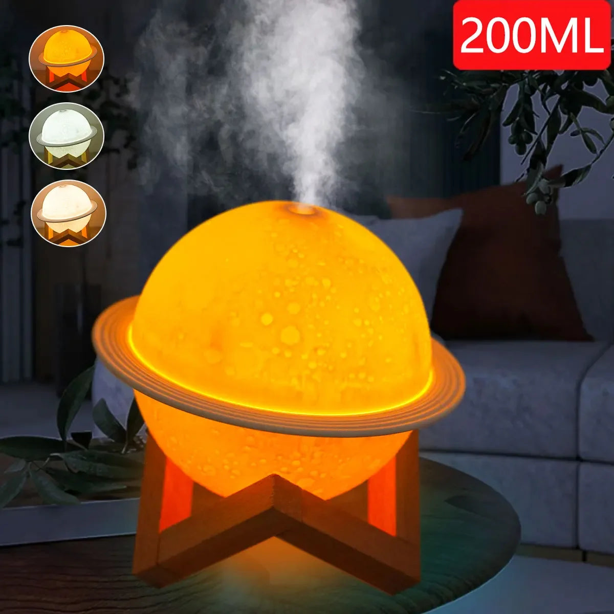 Aroma Diffuser Air Humidifier with LED 3D Moon Planet Humidifier USB Portable Air Purifier Bedroom Decor Night Lights