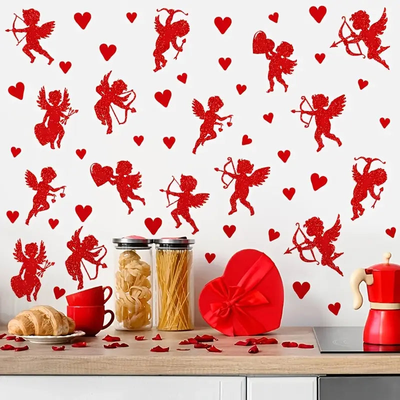 Cupid Heart Sticker Set x4 Sheets